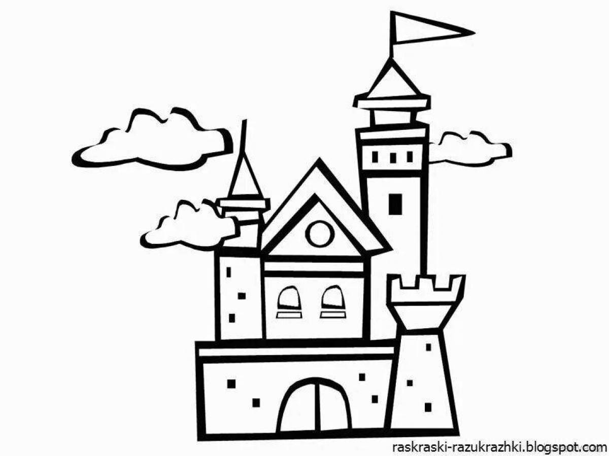 Shiny fortress coloring book for kids