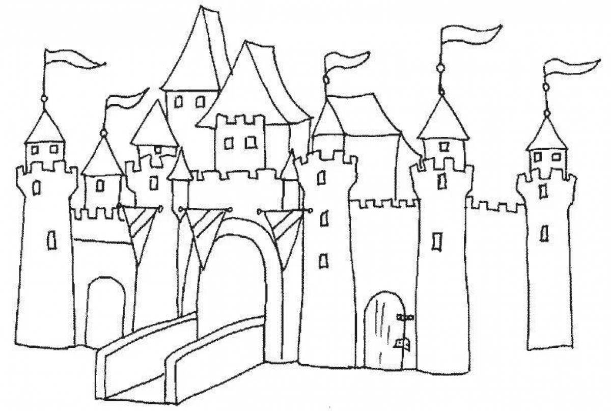 Exquisite coloring of the fortress for children