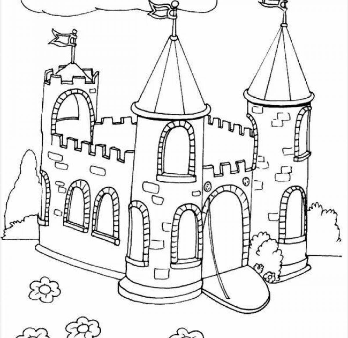 Dazzling Fortress coloring book for kids