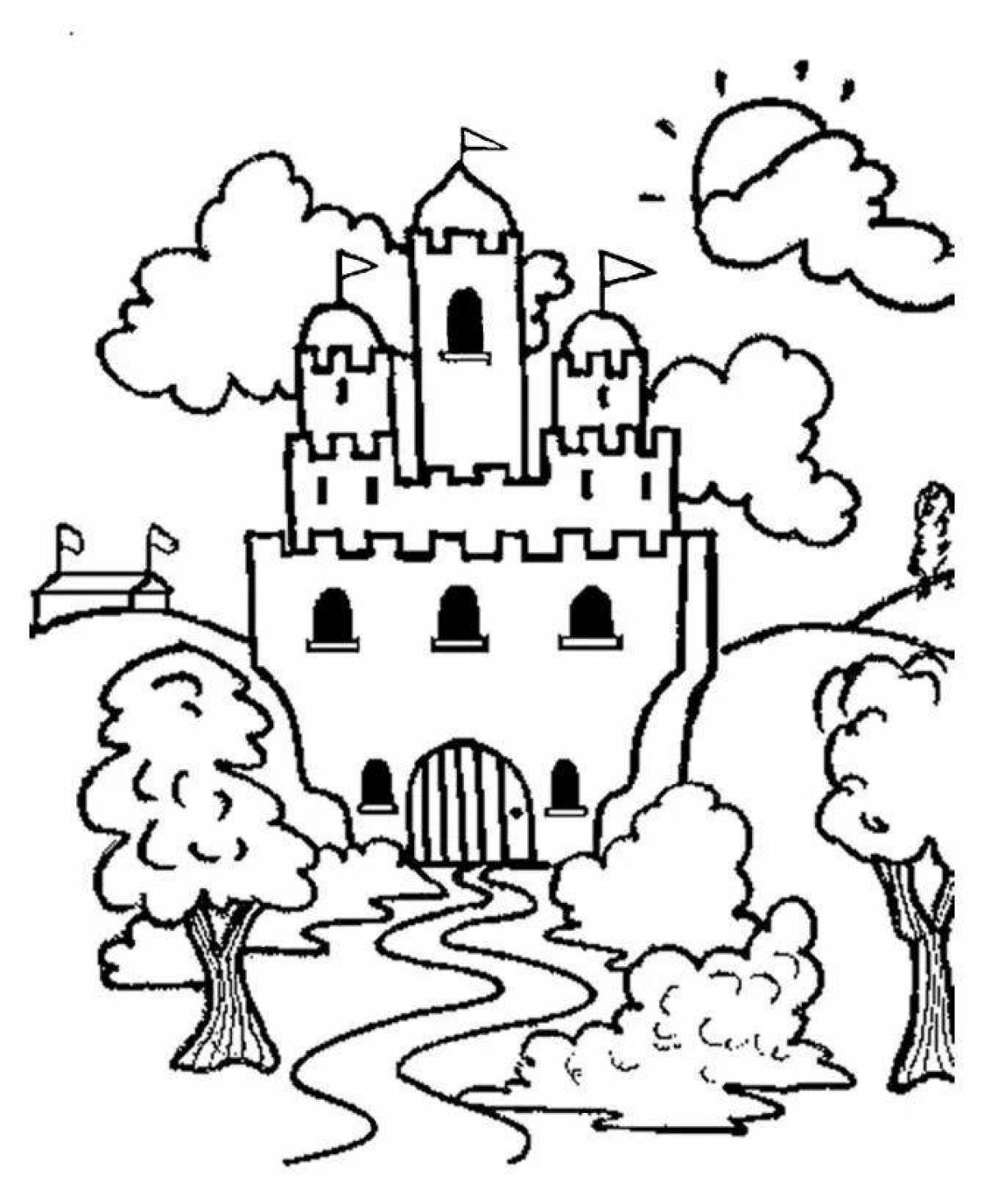 Glowing fortress coloring book for kids