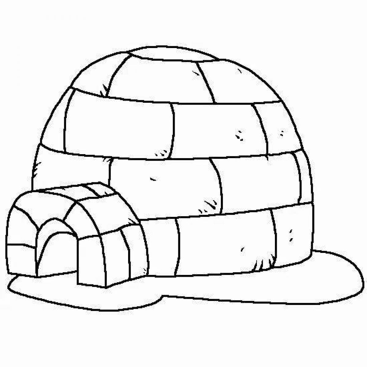 Colorful igloo coloring book for kids