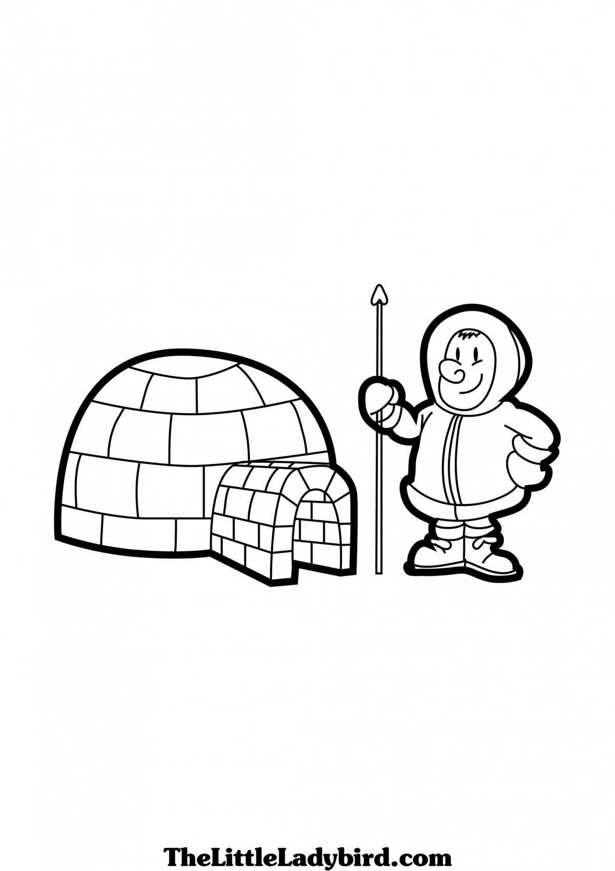 Coloring igloo for the little ones