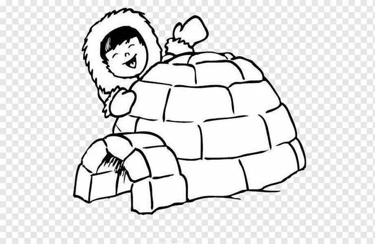 Coloring igloo for teenagers
