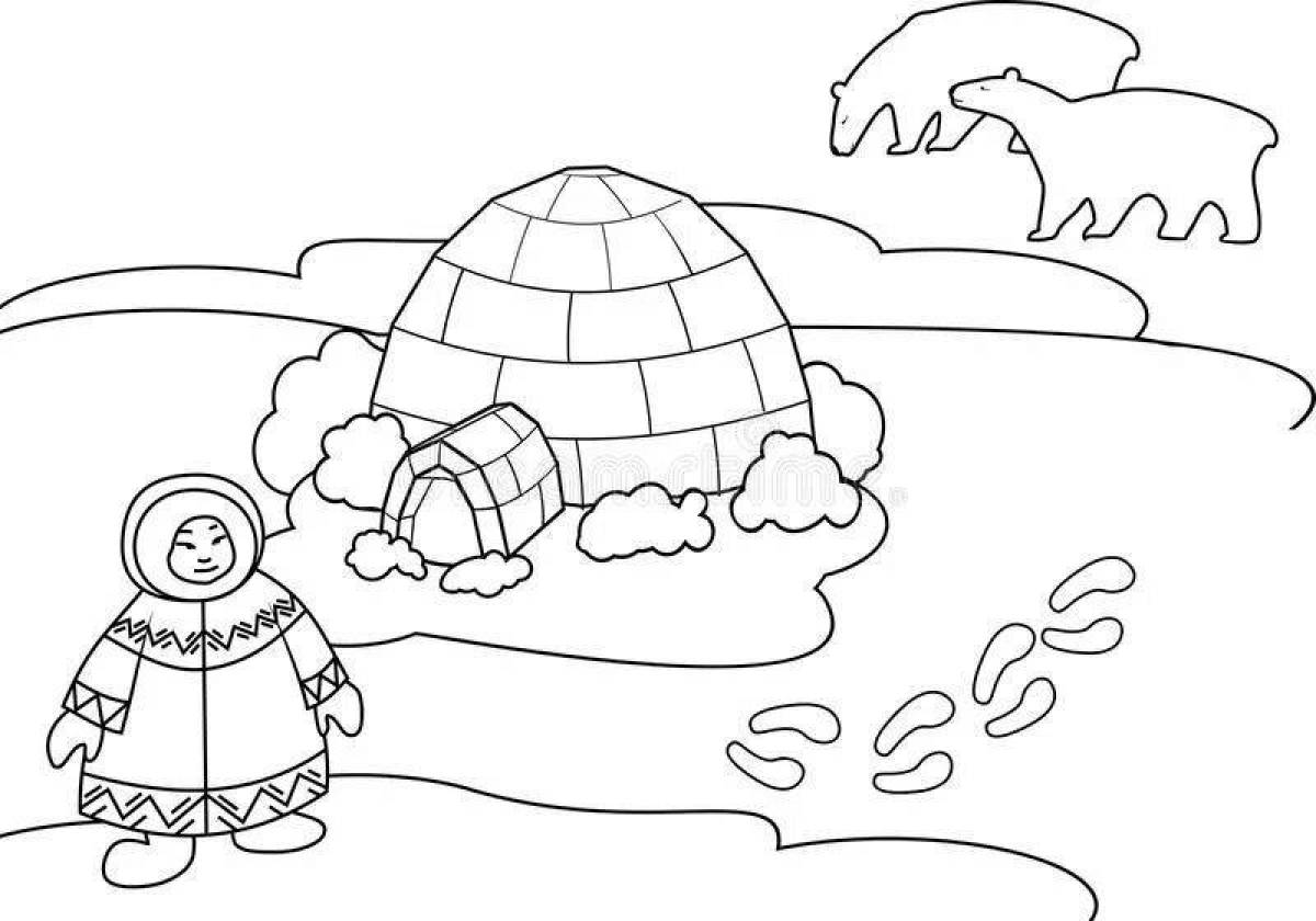 Amazing igloo coloring page for toddlers