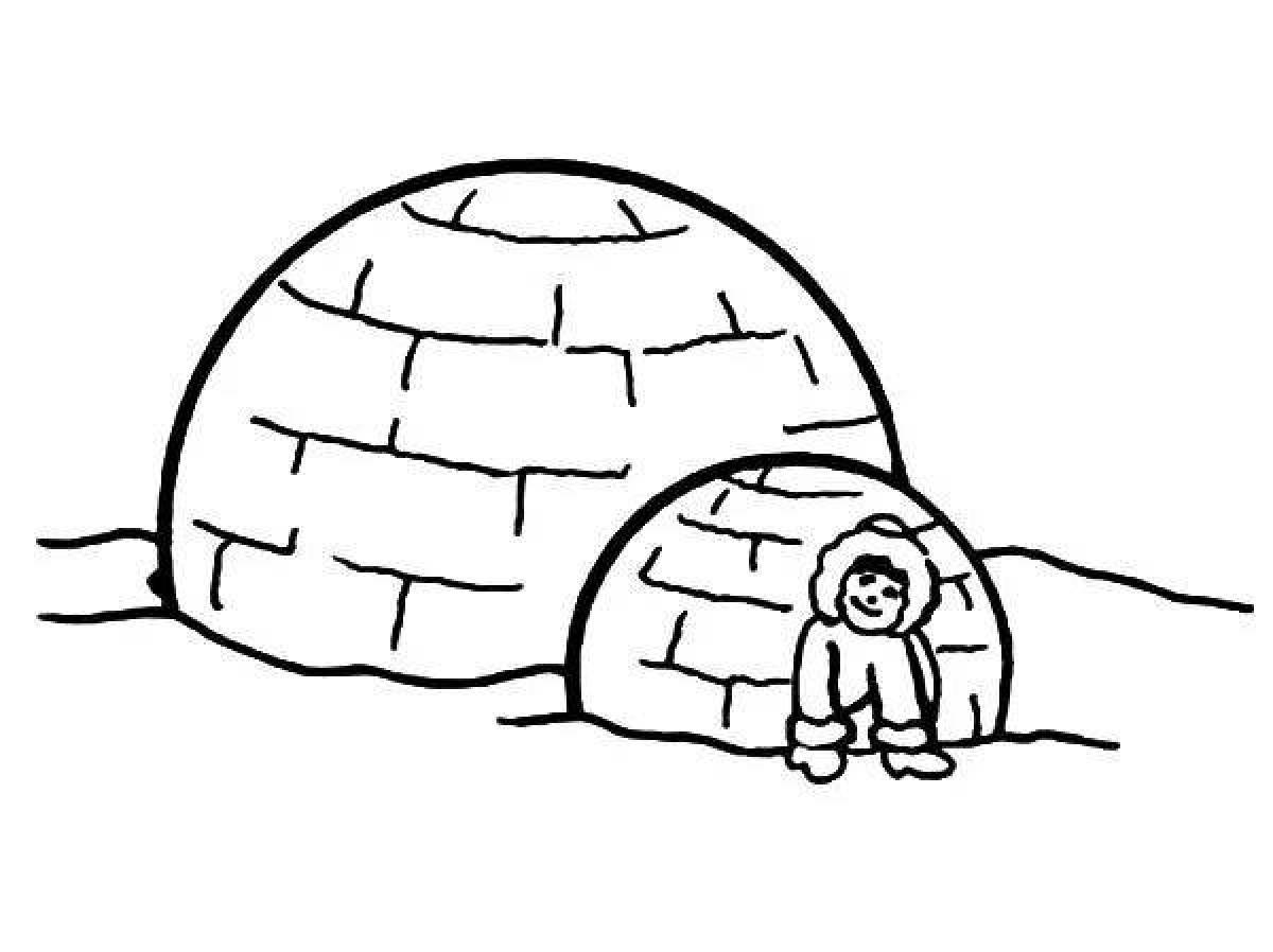 Awesome junior igloo coloring page
