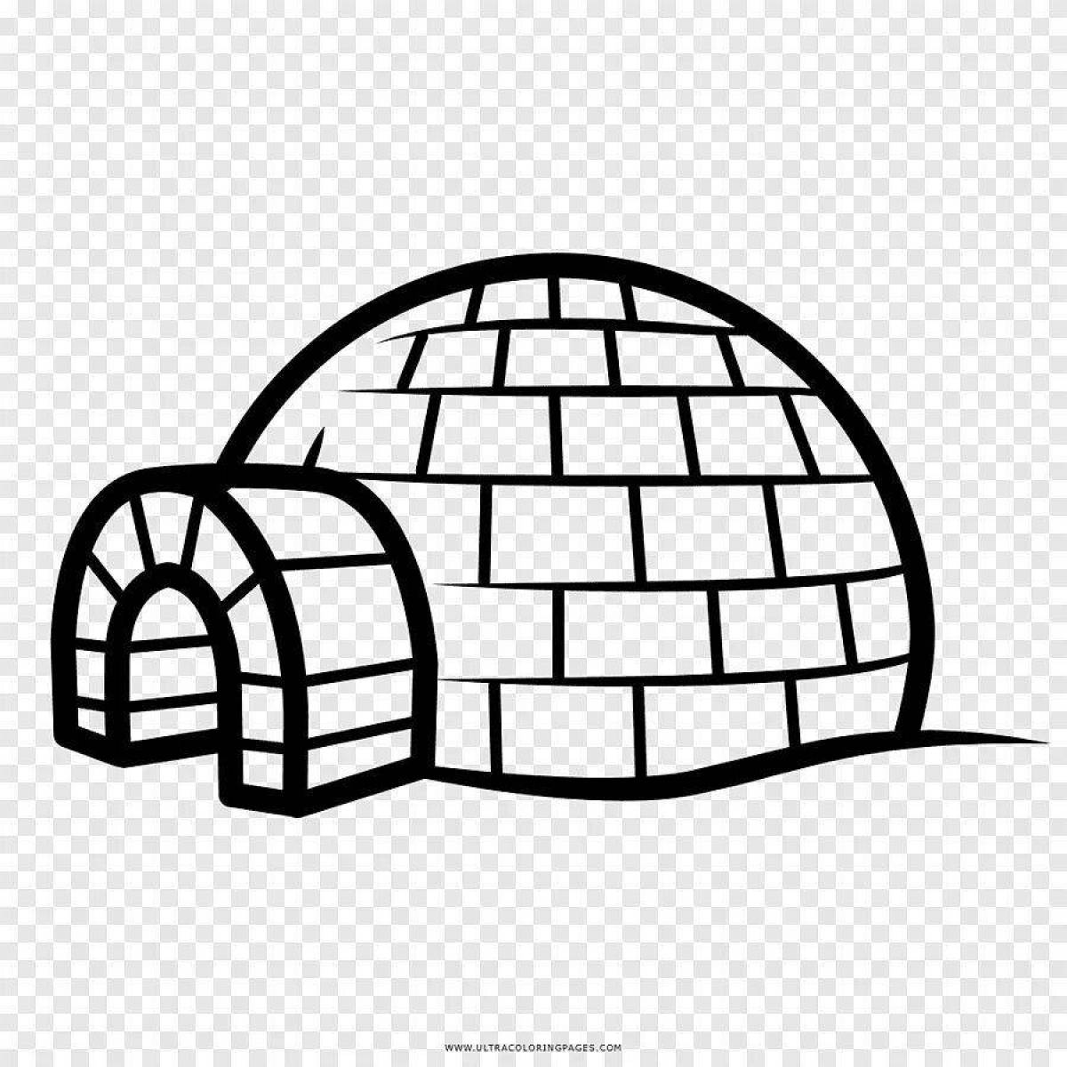 Cute igloo coloring for kids