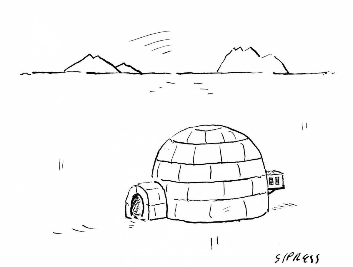 Adorable igloo coloring book for kids