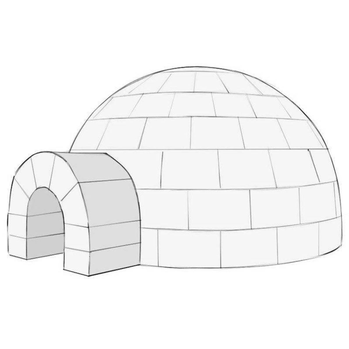 Cute igloo coloring for kids