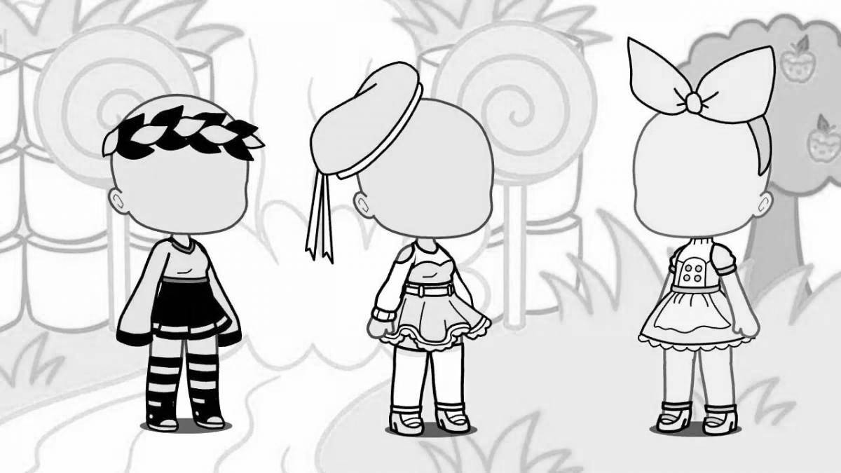 Cool clothes gacha club coloring page