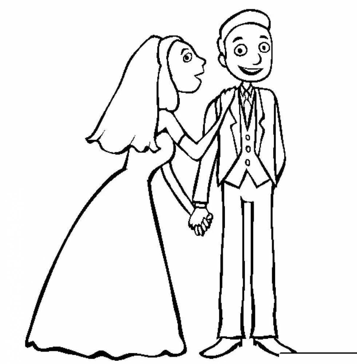 Coloring page adoring wife and husband
