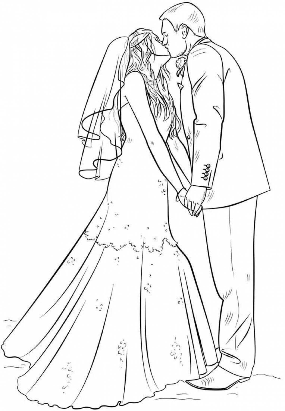 Coloring page playful wife and husband