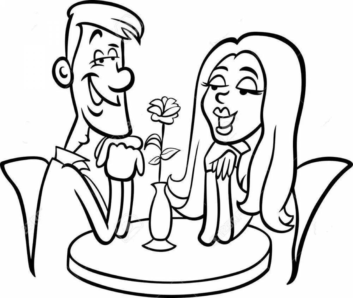 Coloring page compassionate wife and husband