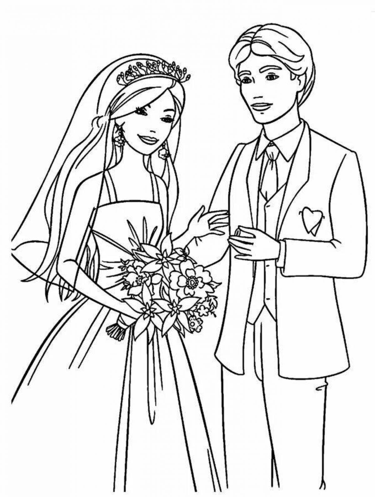 Coloring page violent wife and husband
