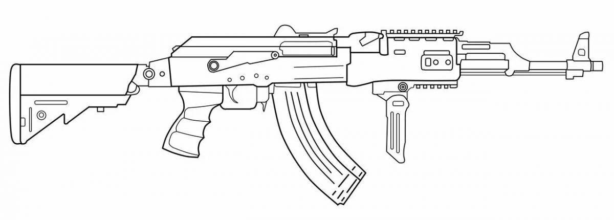 Анимированная страница раскраски ak 47 automatic