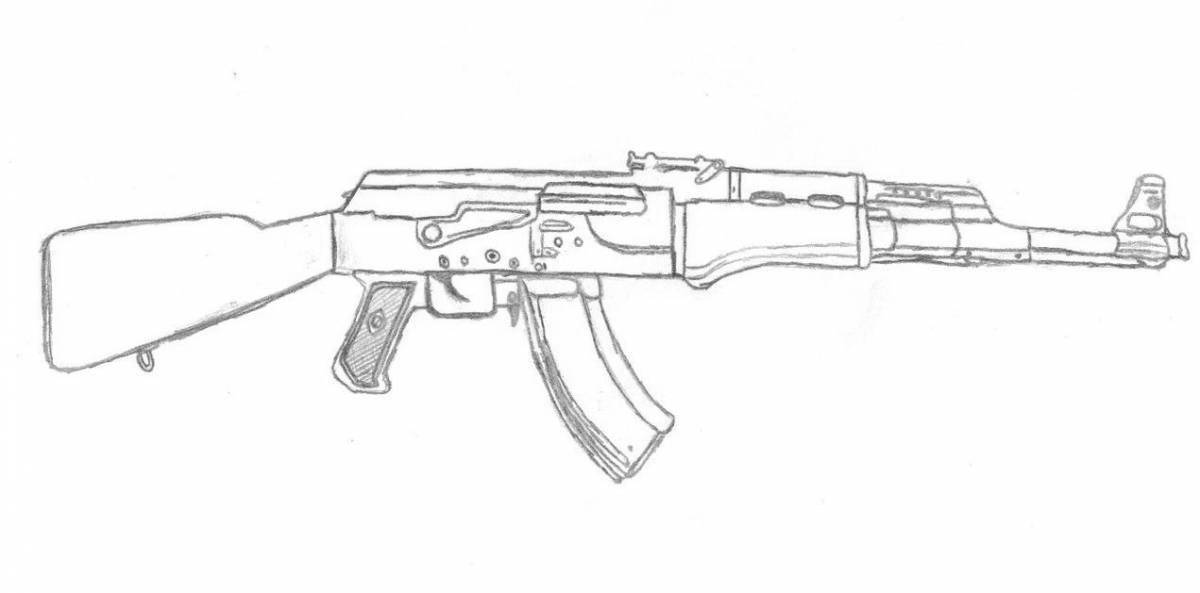 Раскраска luminous ak 47 automatic