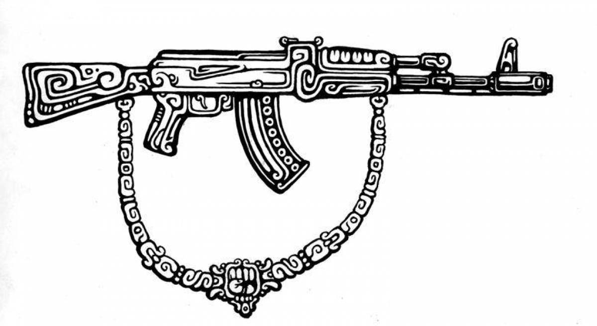 Изящная автоматическая раскраска ak 47