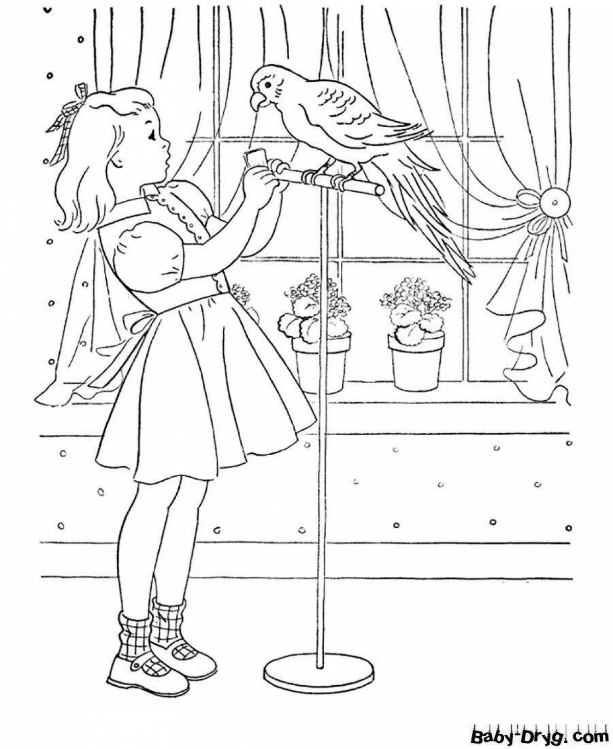 Adorable coloring page of our bird friends