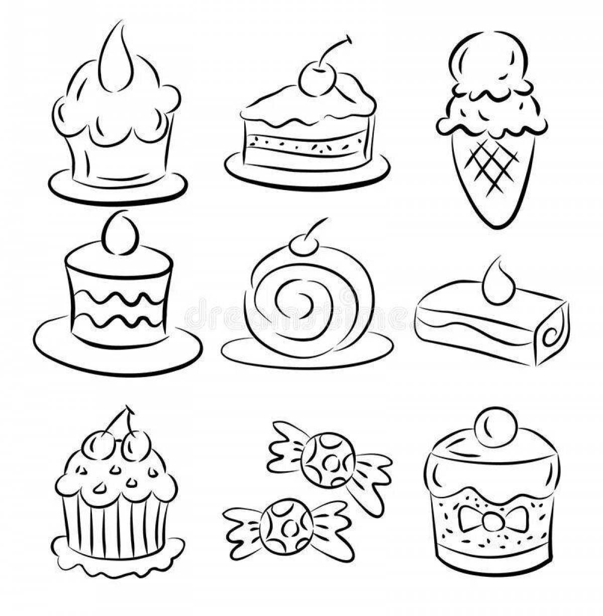 Awesome confectionery coloring book for kids
