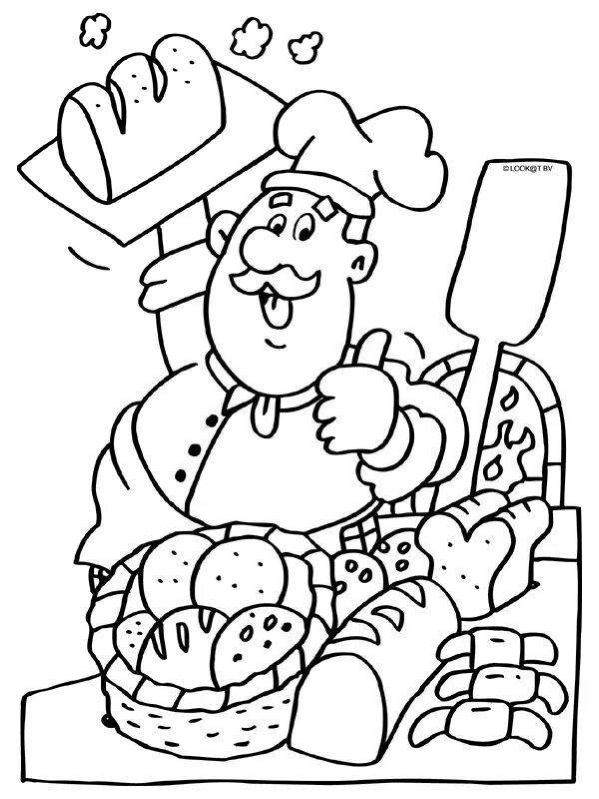 A pastry chef's fun coloring book for kids
