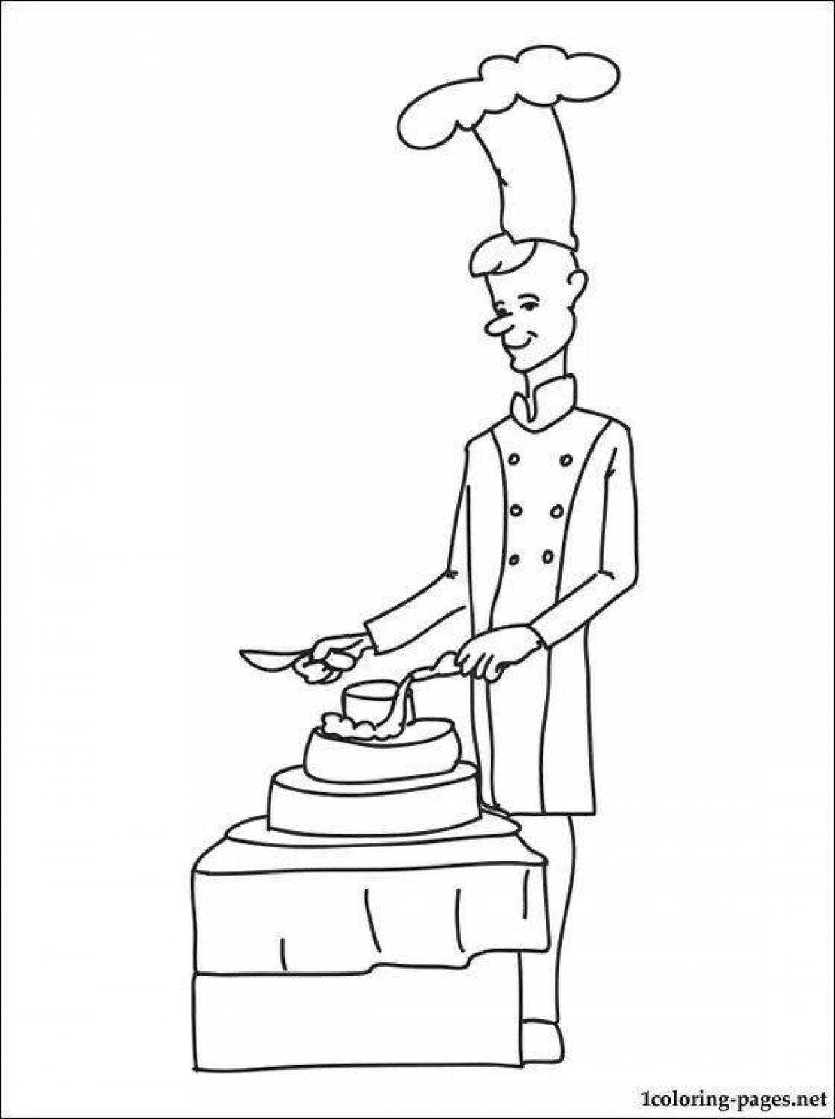 Creative pastry chef coloring book for kids