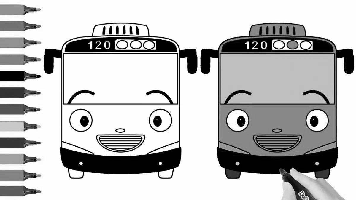 Tayo bus bright coloring page