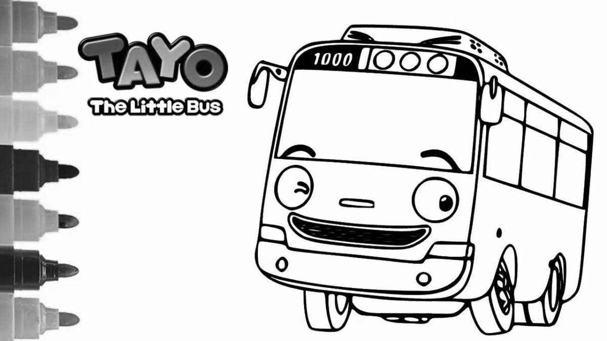 Tayo fun little bus coloring page