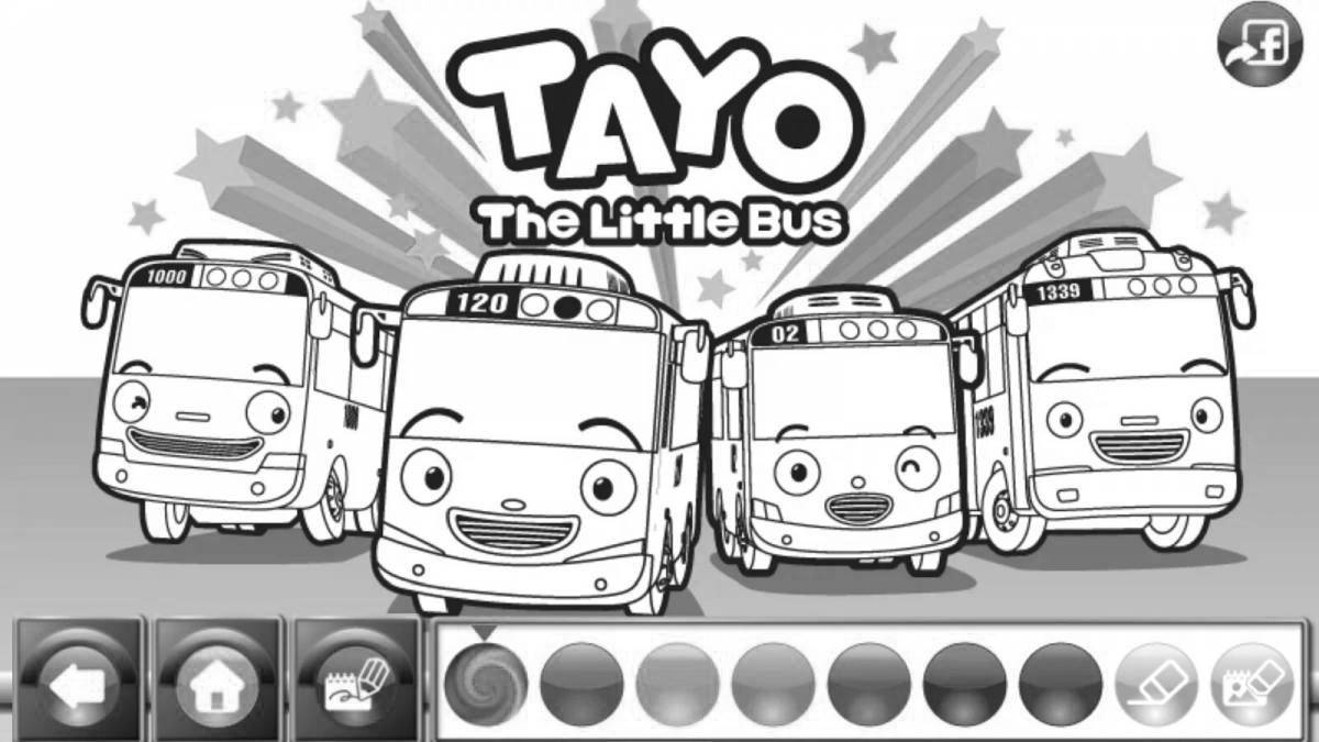 Раскраска славный маленький автобус тайо