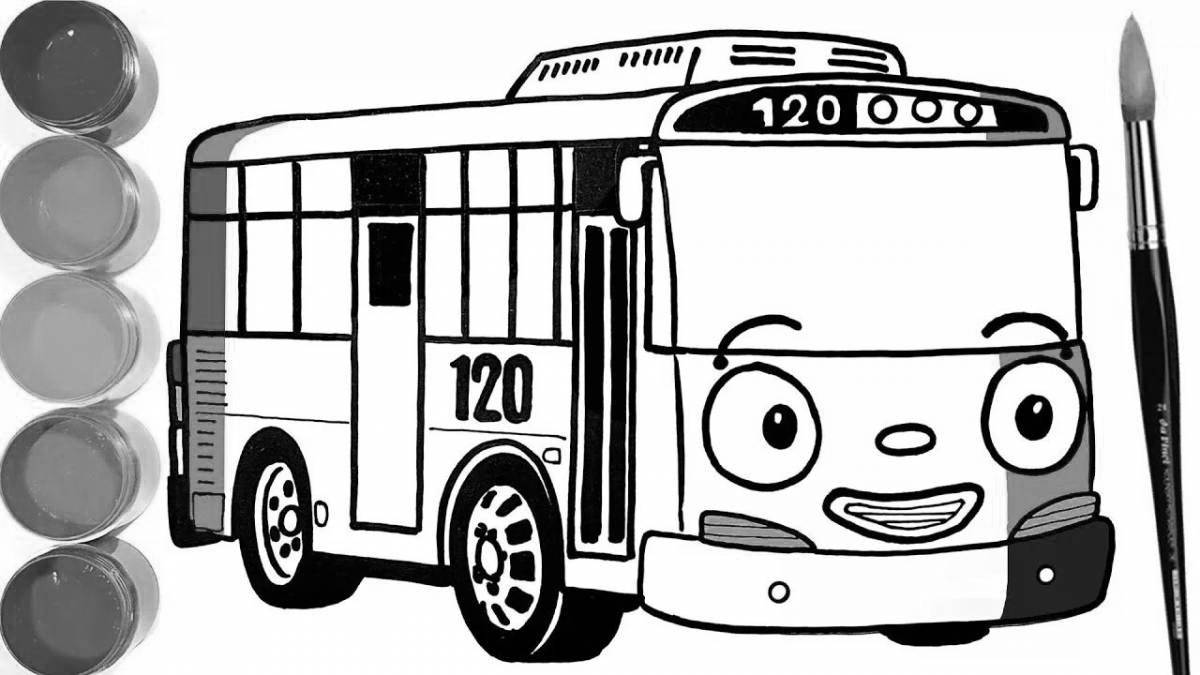 Раскраска сказочный маленький автобус тайо