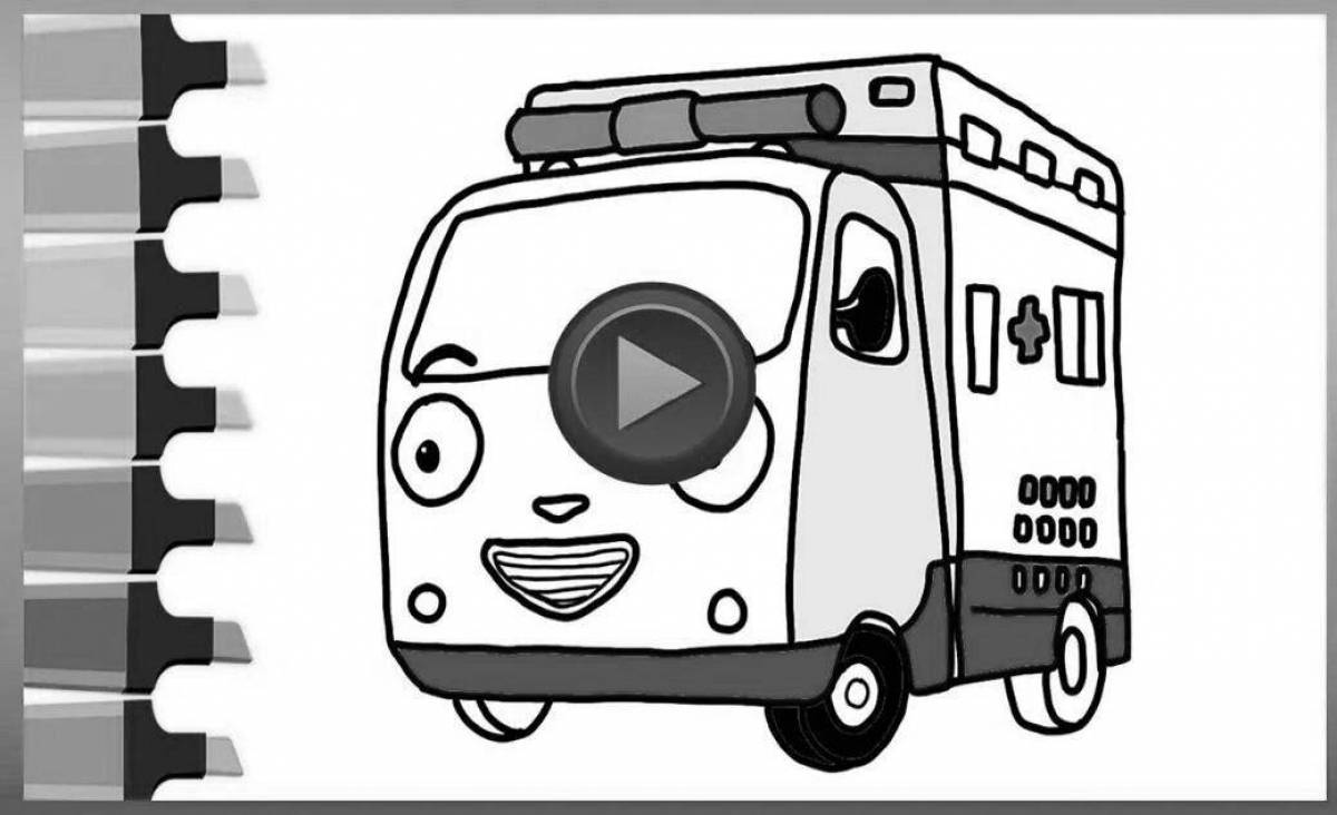 Taiyo's cute little bus coloring book