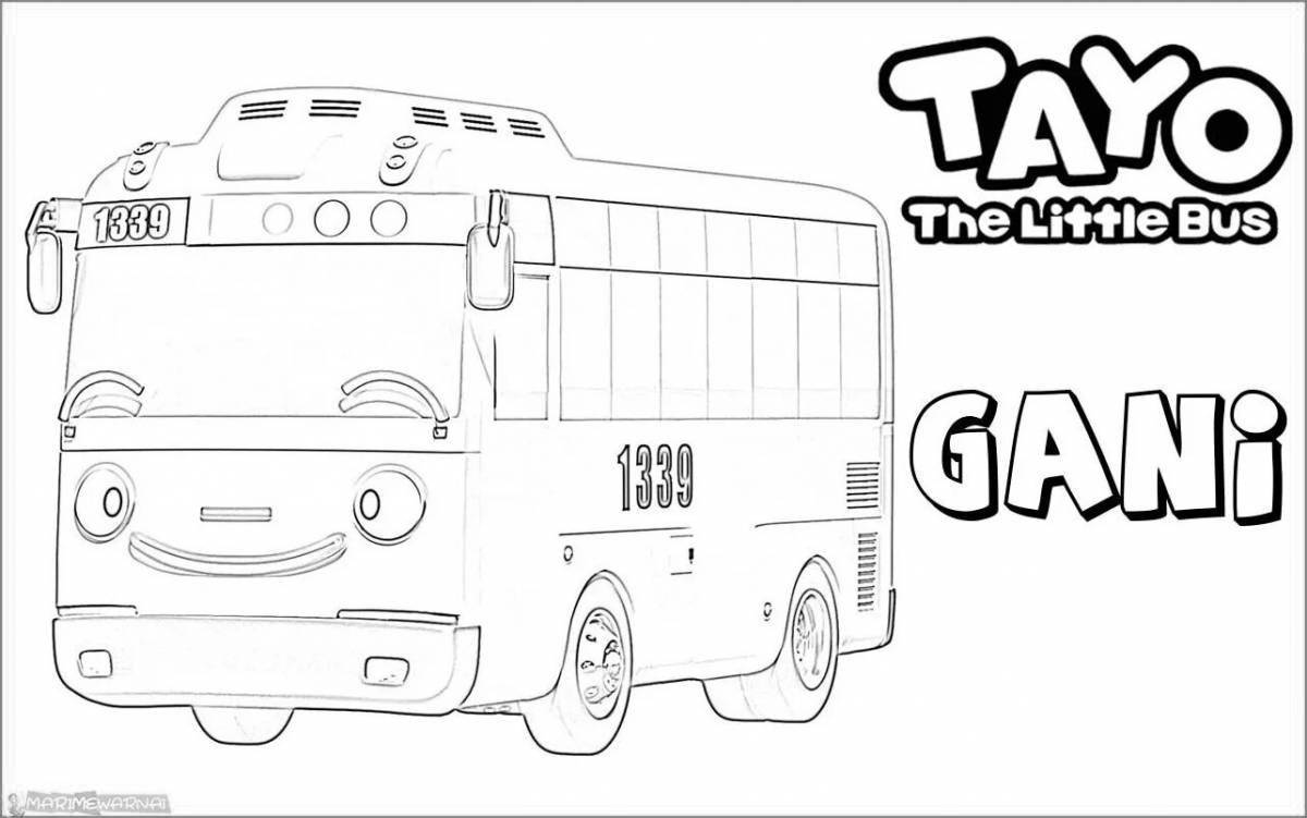 Lovely little bus tayo coloring page