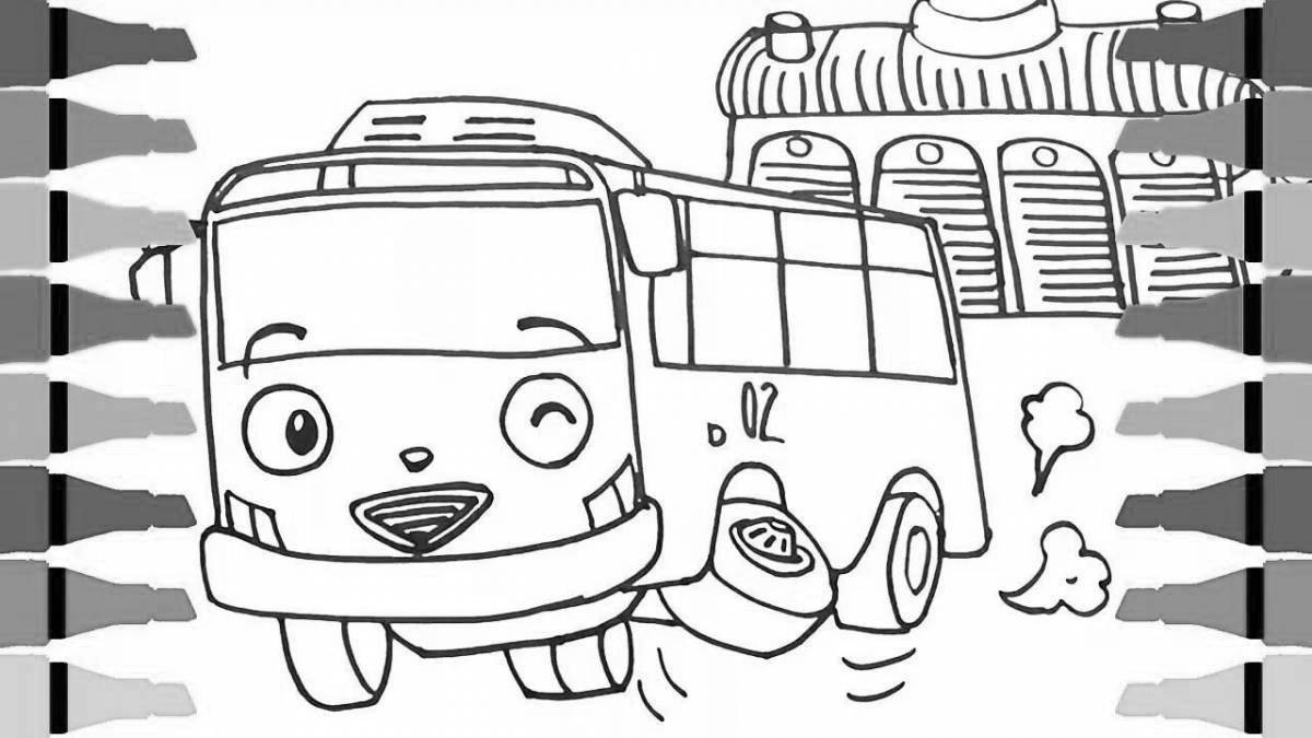 Wonderful little bus tayo coloring page