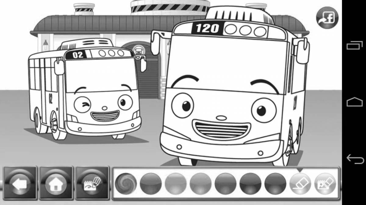 Terrific little bus tayo coloring page