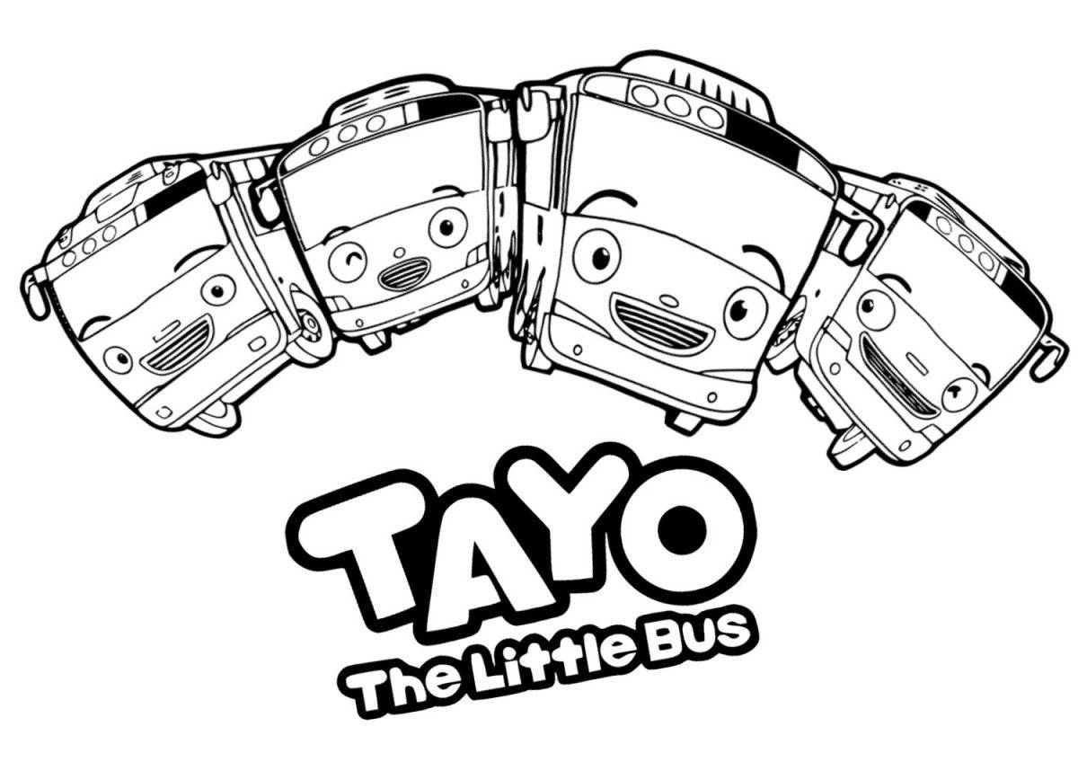 Раскраска невероятный маленький автобус тайо