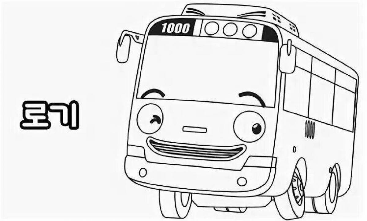 Захватывающий маленький автобус tayo coloring page