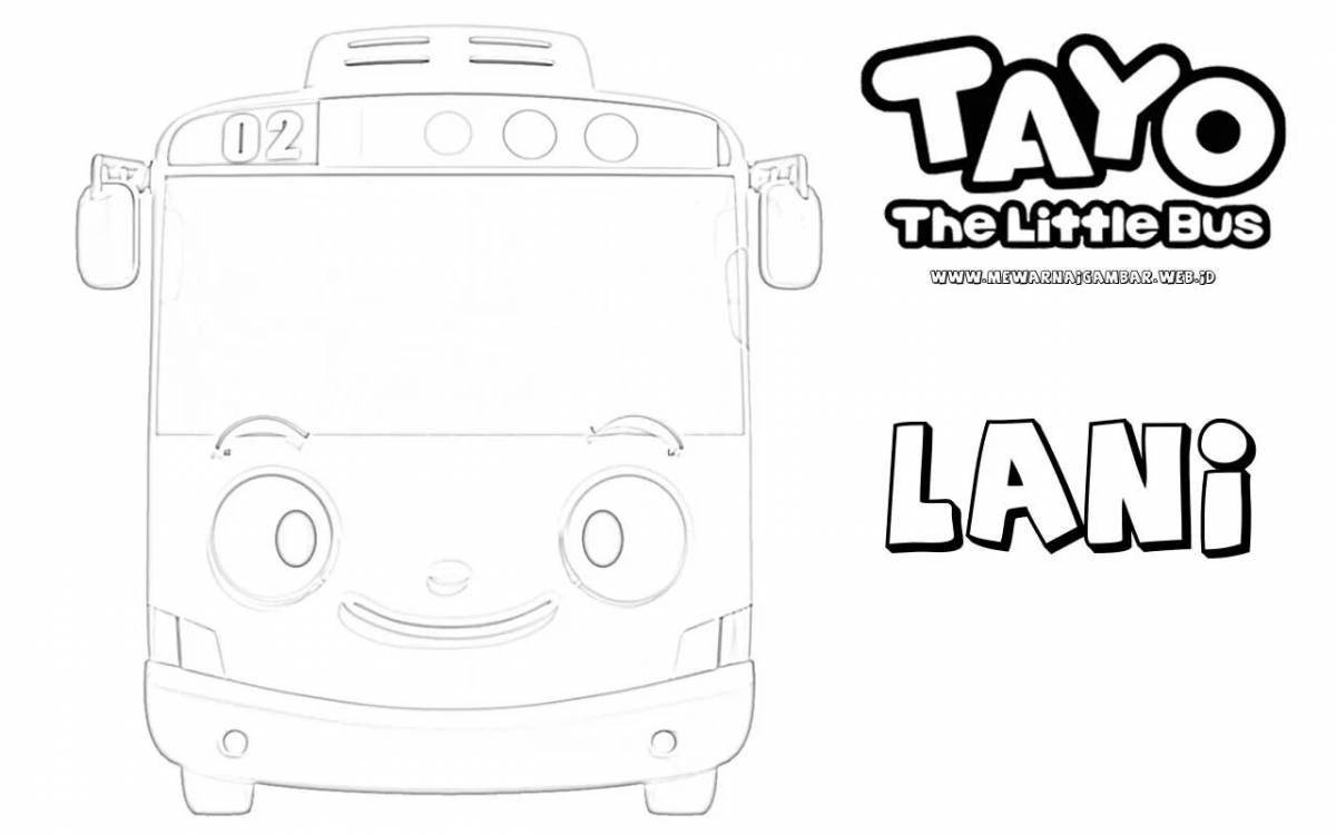 Выдающийся маленький автобус tayo coloring page