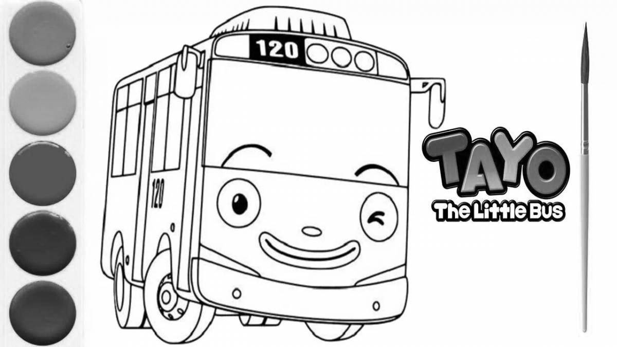 Впечатляющий маленький автобус tayo coloring page