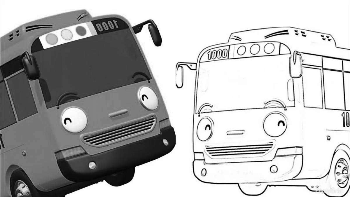 Great little bus tayo coloring page