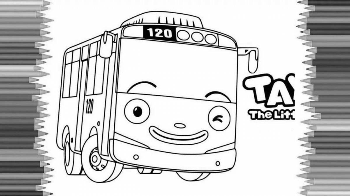 Великолепный маленький автобус tayo coloring page