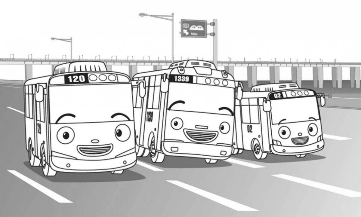 Привлекательный маленький автобус tayo coloring page