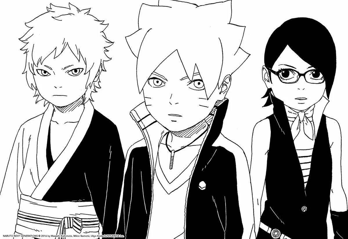 Exquisite naruto and boruto coloring book