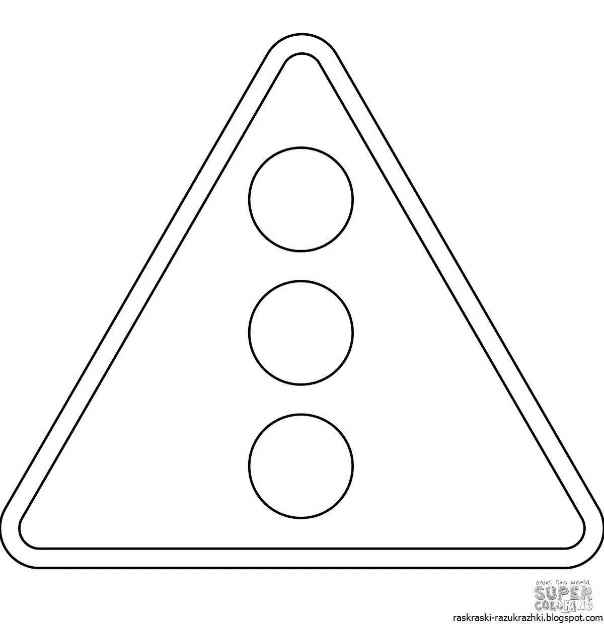 Coloring page attractive roadwork sign