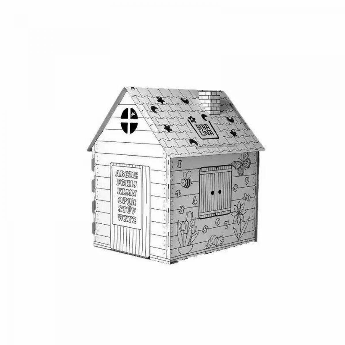 Coloring book bright ozone cardboard house