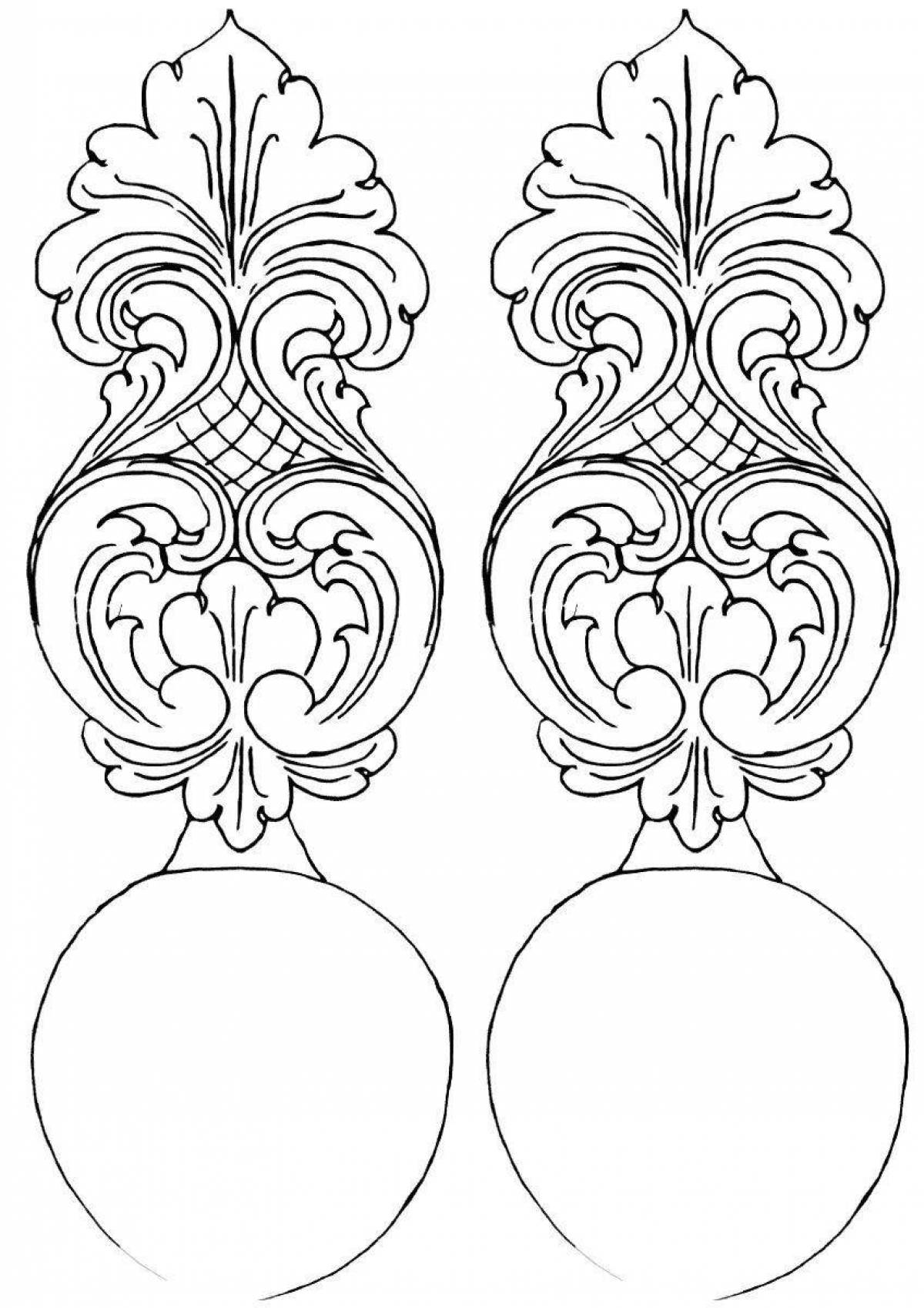 Dazzlingly painted wooden spoon coloring page
