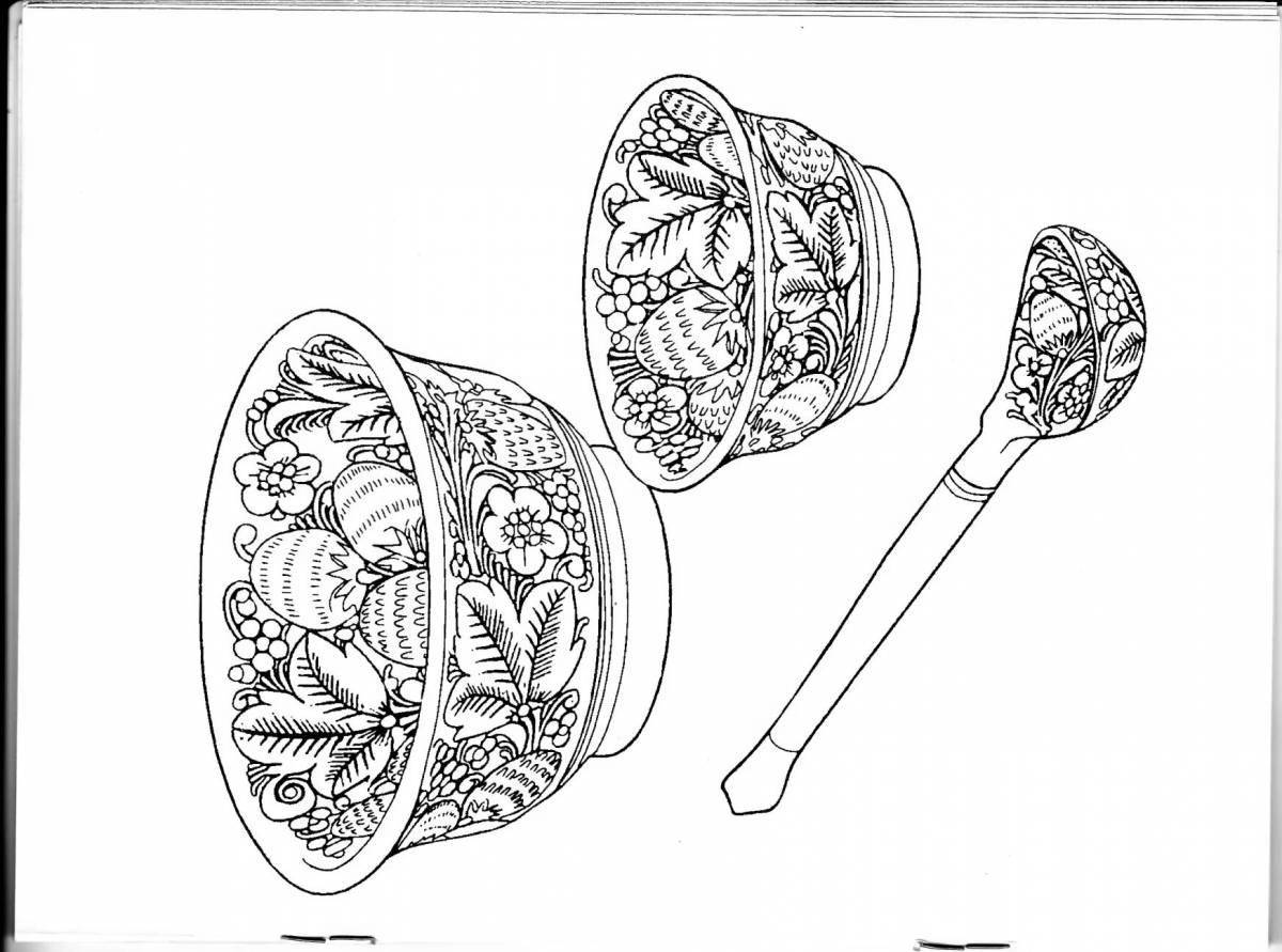 Creative painted wooden spoon coloring book