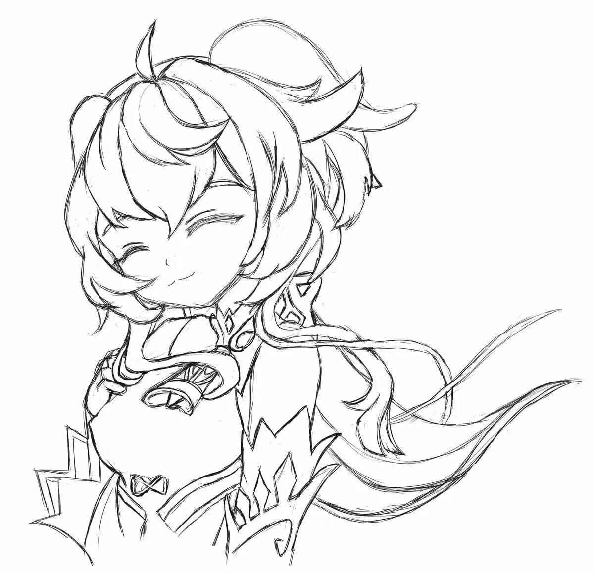 Gorgeous yae miko coloring book