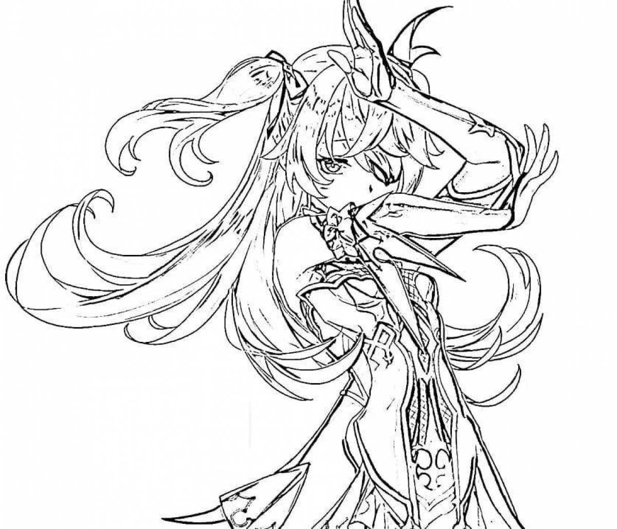 Elegant coloring yae miko