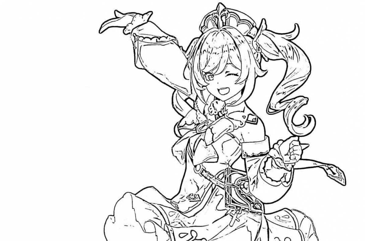 Serene yae miko coloring page