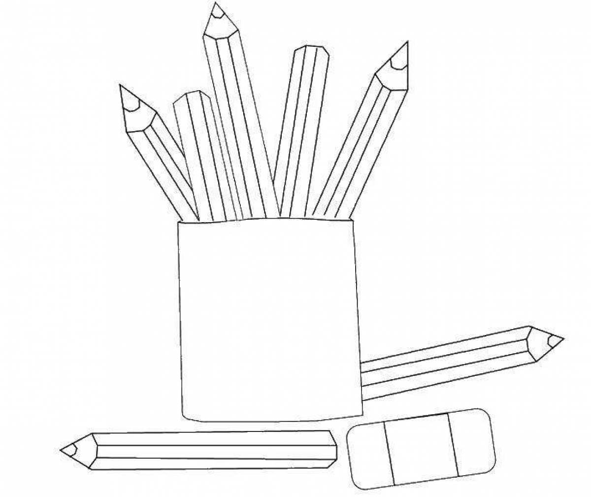 Awesome 2 pencils dot en coloring page