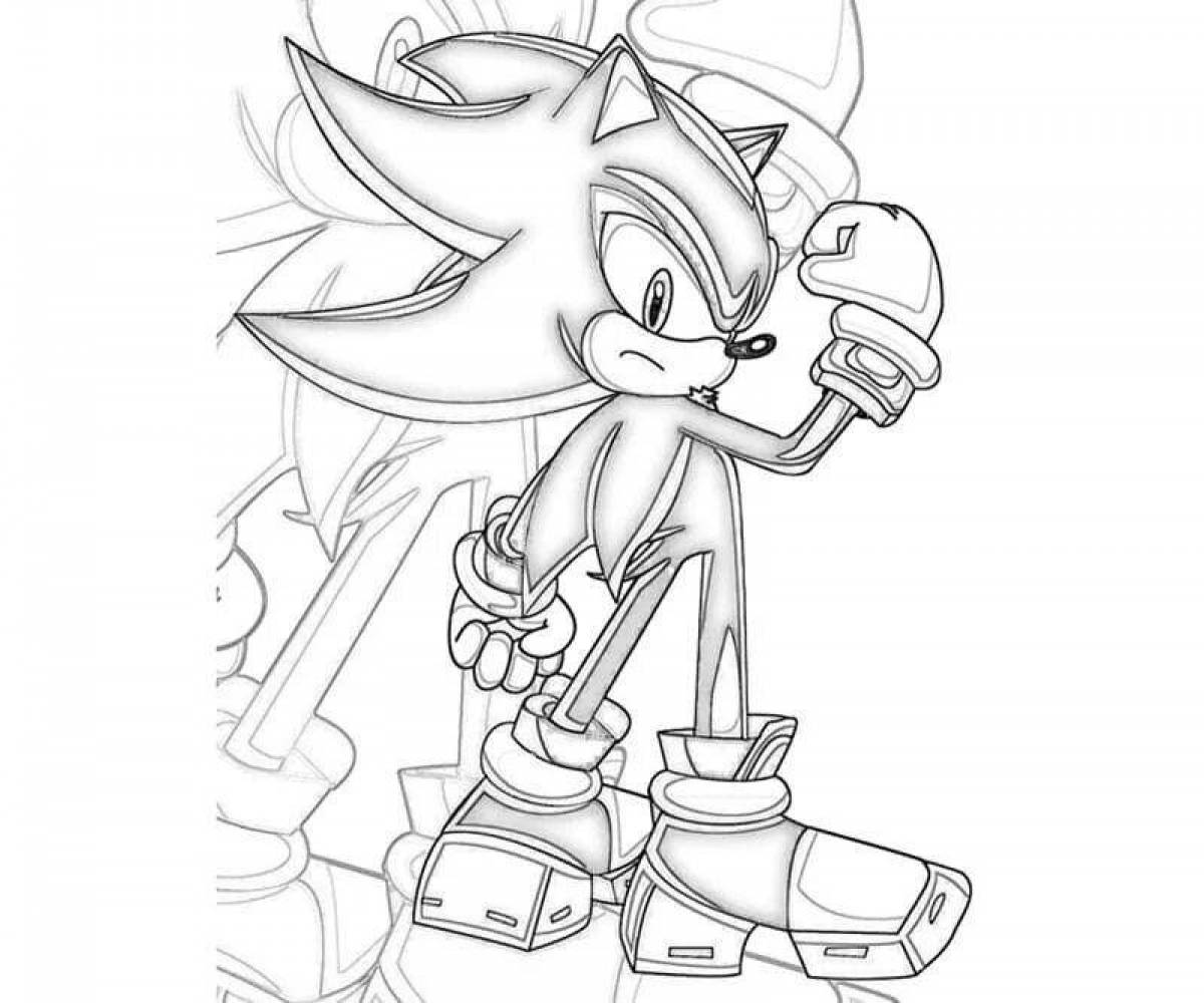 Daring sonic shadow coloring page