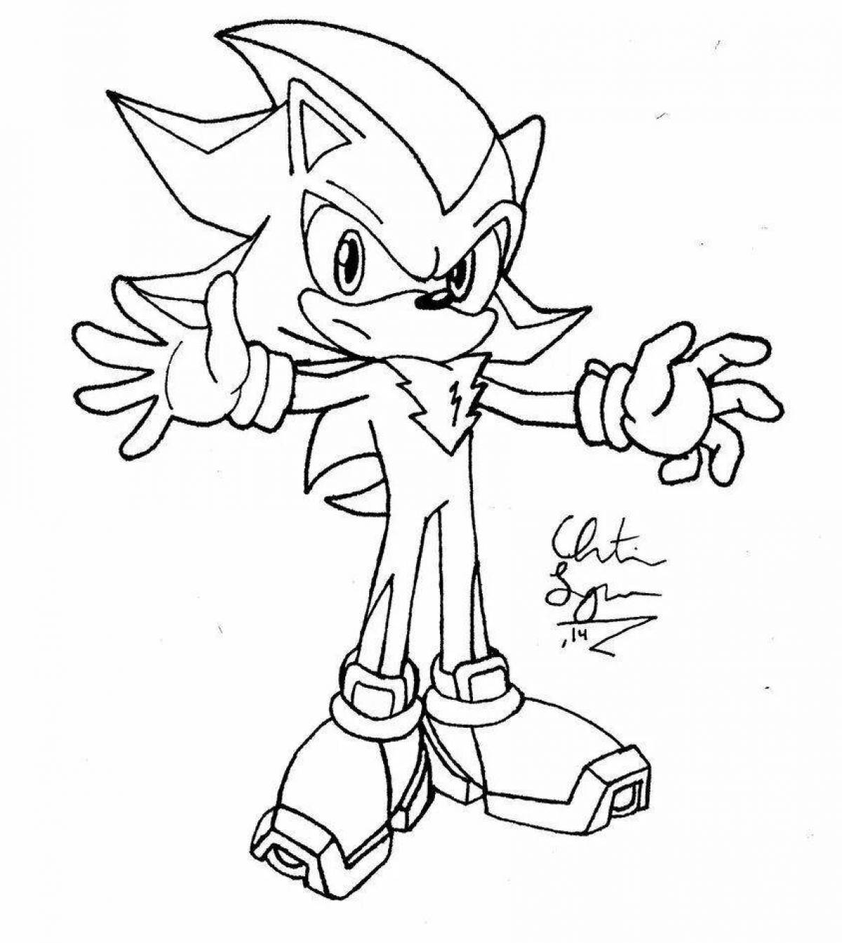 Amazing sonic shadow coloring page